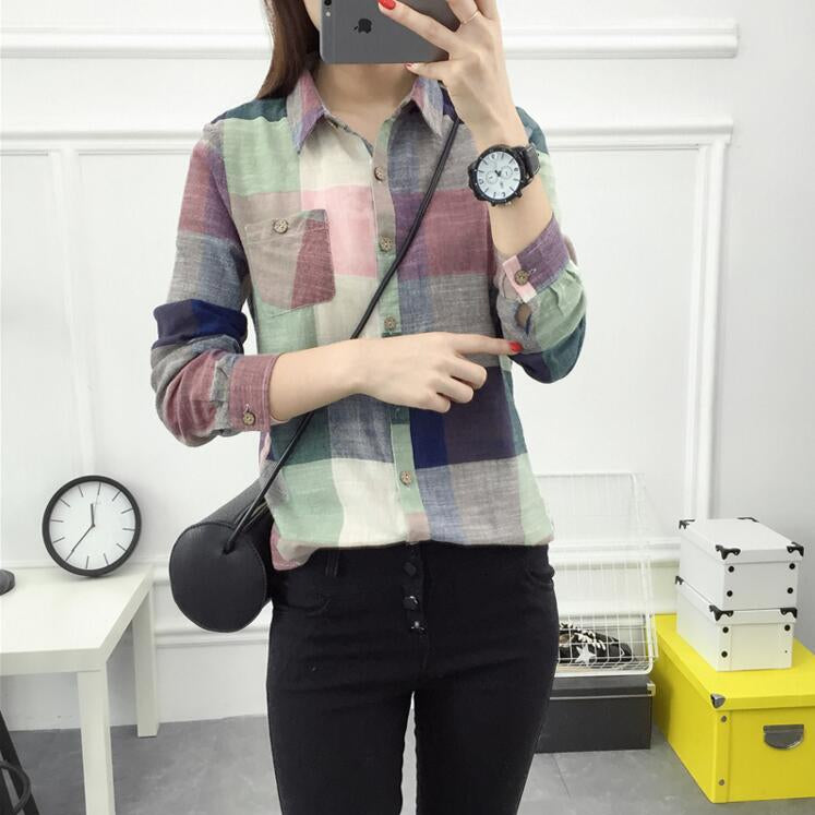 Vintage Patchwork Plaid Shirt