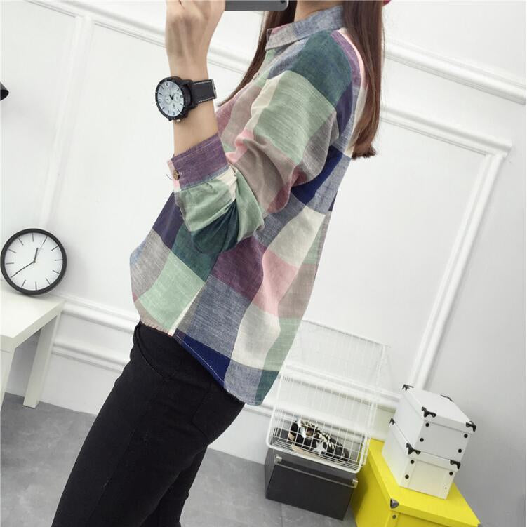 Vintage Patchwork Plaid Shirt