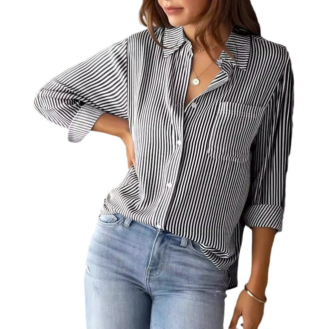 Everyday Stripe Button-Up Shirt