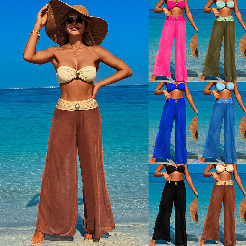 Bikini Three-piece Beach Pants Split Swimsuit For Women