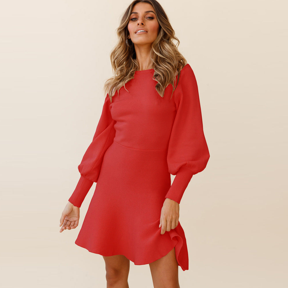 Balloon Sleeve Knit Dress