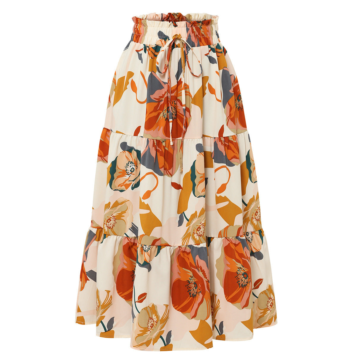 BloomSwing Floral Midi Skirt