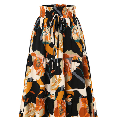 BloomSwing Floral Midi Skirt