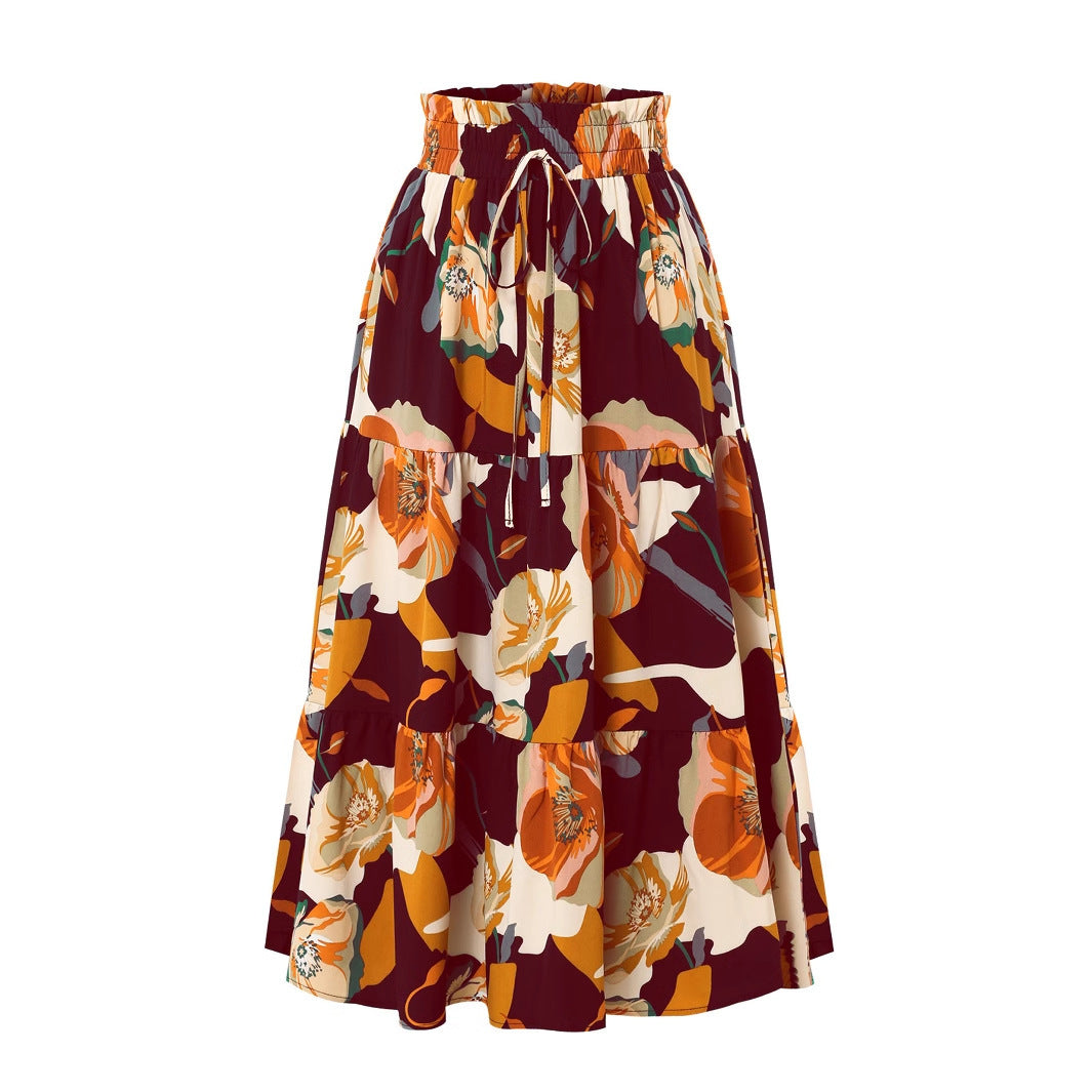 BloomSwing Floral Midi Skirt