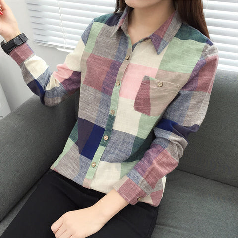 Vintage Patchwork Plaid Shirt