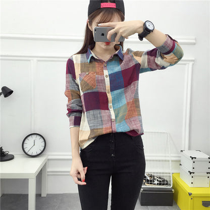Vintage Patchwork Plaid Shirt