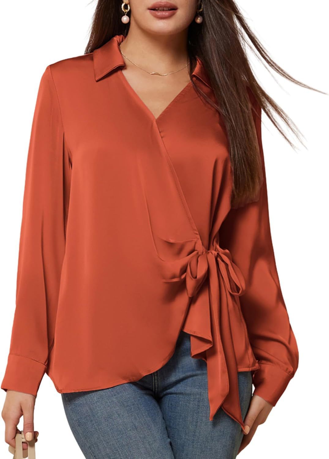 Satin Wrap Bliss Blouse