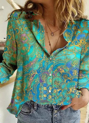 Boho Bloom Button-Up Shirt