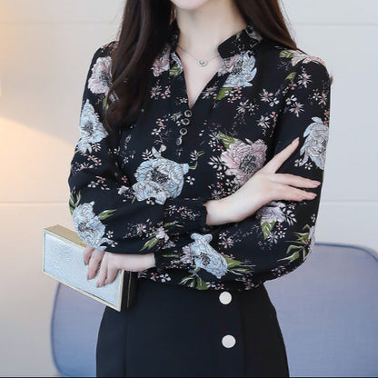 BloomVerve Chiffon Floral Blouse