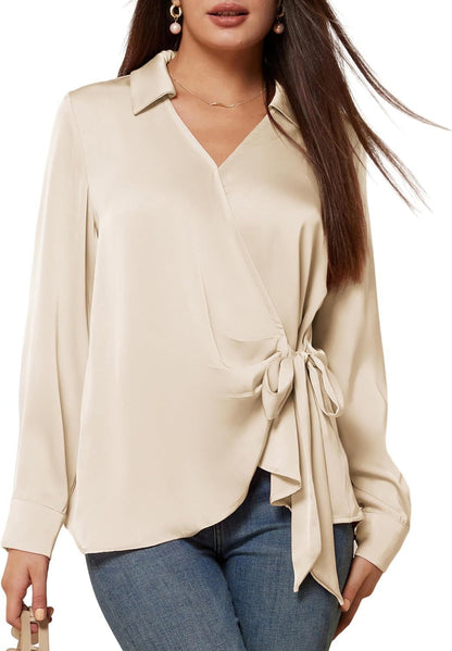 Satin Wrap Bliss Blouse