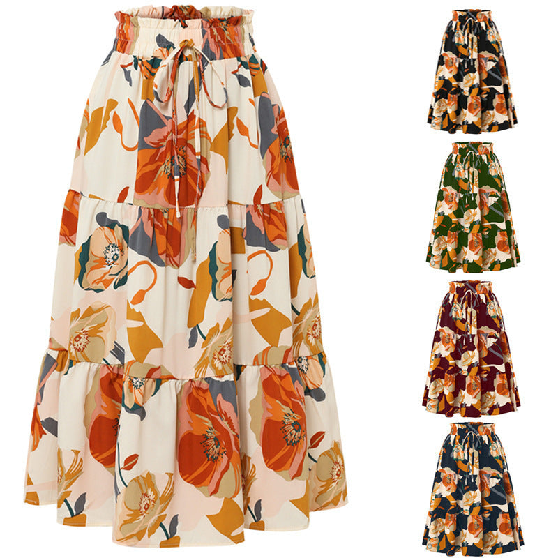 BloomSwing Floral Midi Skirt