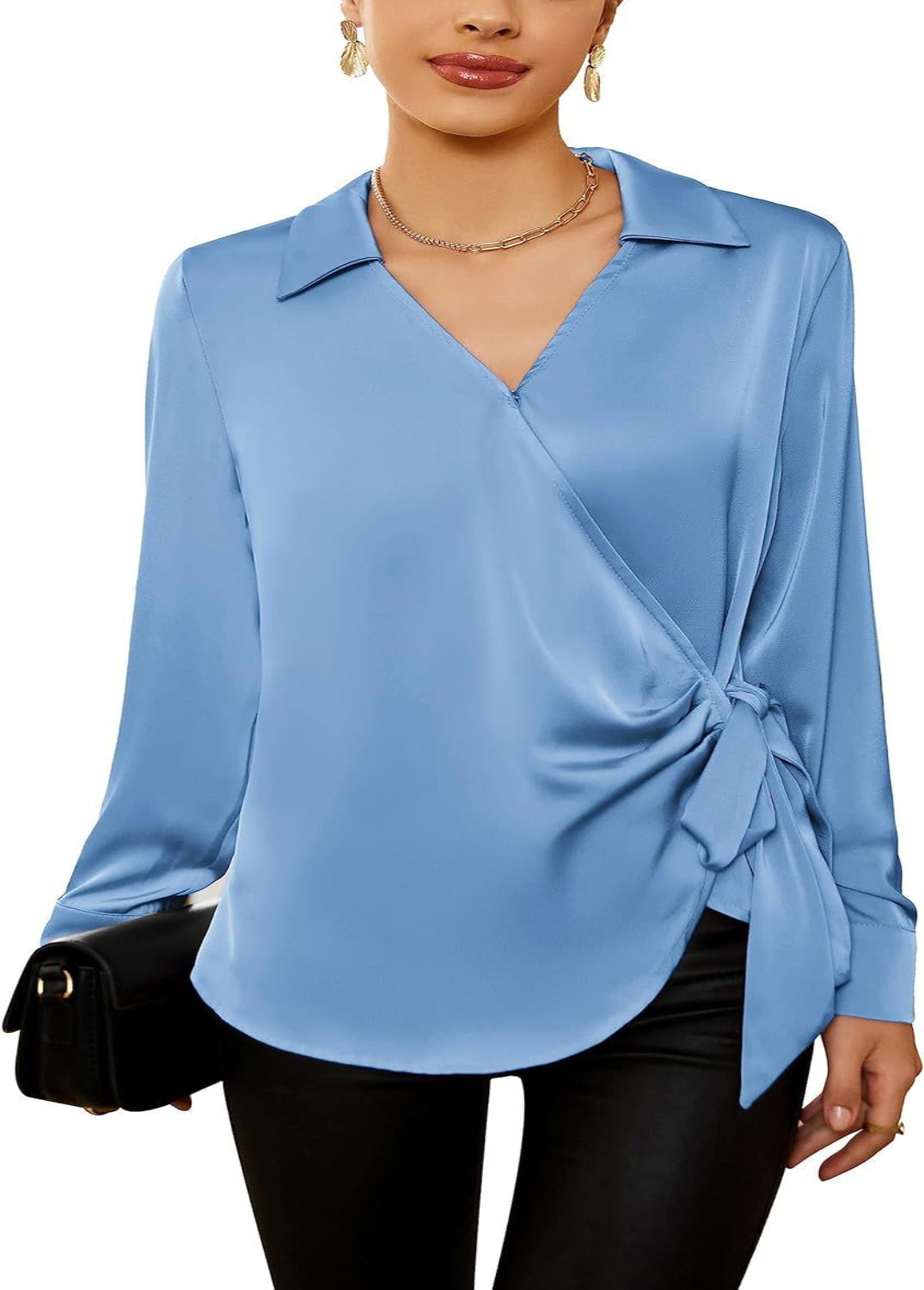 Satin Wrap Bliss Blouse