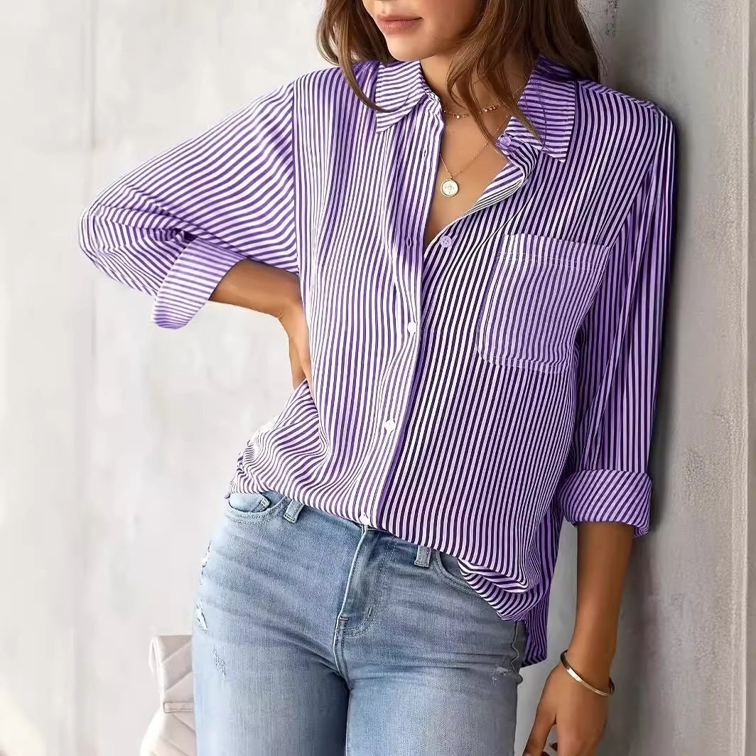 Everyday Stripe Button-Up Shirt