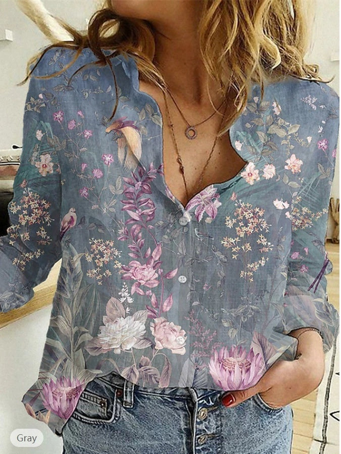 Boho Bloom Button-Up Shirt