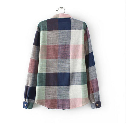 Vintage Patchwork Plaid Shirt