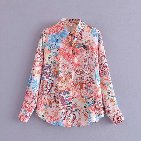 Whimsical Bloom Button-Up Shirt