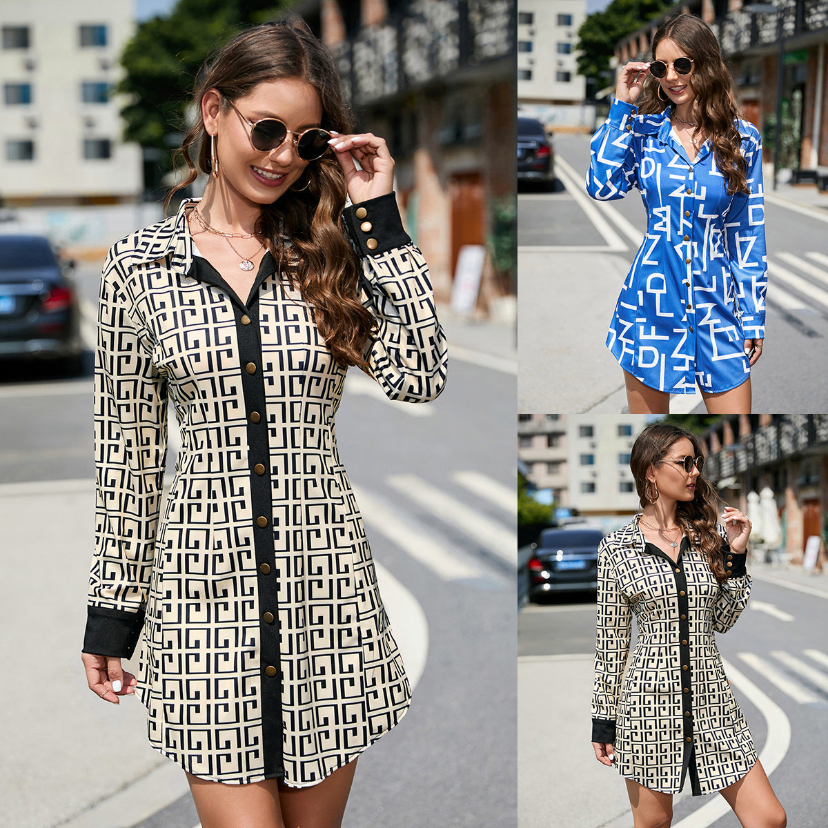Urban Luxe Graphic Shirt Dress