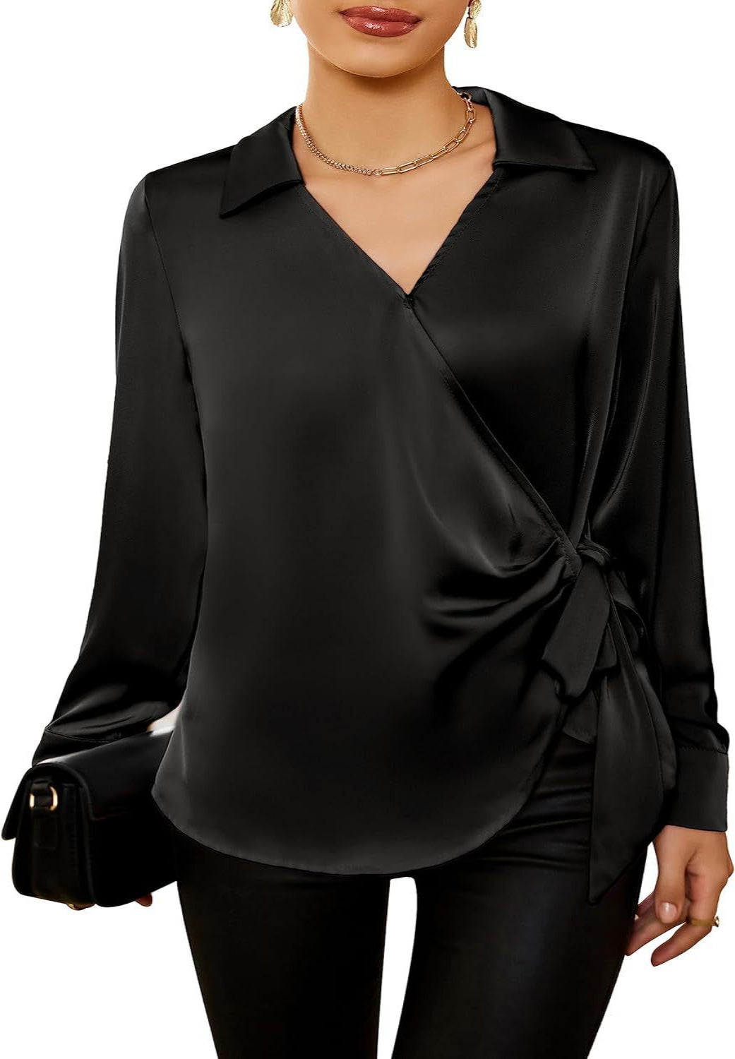 Satin Wrap Bliss Blouse