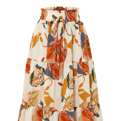 BloomSwing Floral Midi Skirt