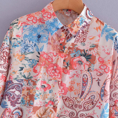Whimsical Bloom Button-Up Shirt