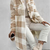 Apricot and white plaid