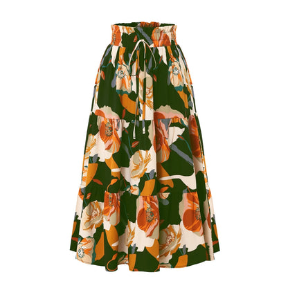 BloomSwing Floral Midi Skirt