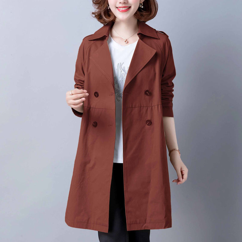 New Women's Solid Color Loose Trench Coat