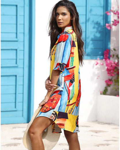 Coastal Canvas Shirt Dress