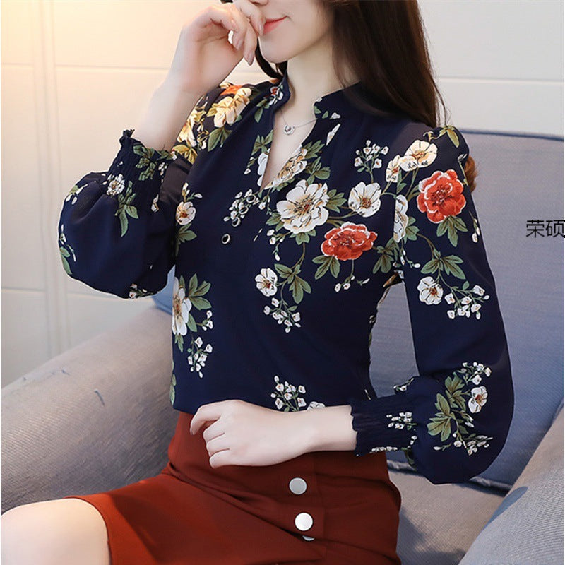 BloomVerve Chiffon Floral Blouse