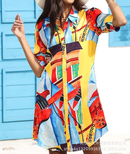 Coastal Canvas Shirt Dress