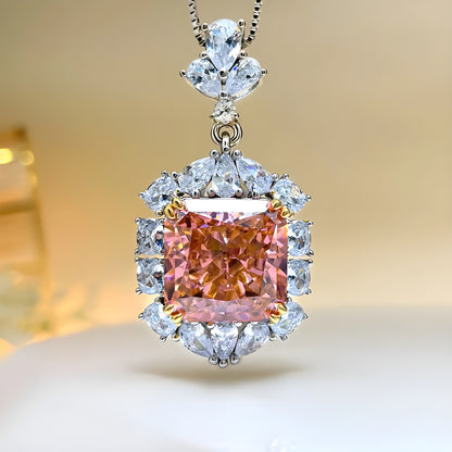 Paparachia Pink Orange Diamond Pendant