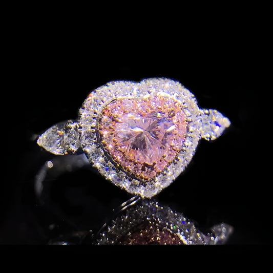 Pink Moissanite Diamond Ring Luxury Jewelry