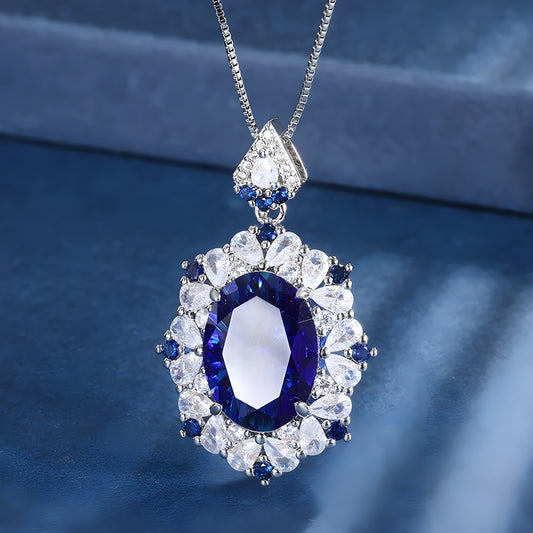 Sparkling Emerald Aquamarine Sapphire Gemstone Pendant